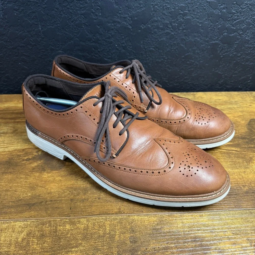 Cole Haan Grand 360 OriginalGrand C34120 Tan Leather Wingtip Oxford Mens 13M